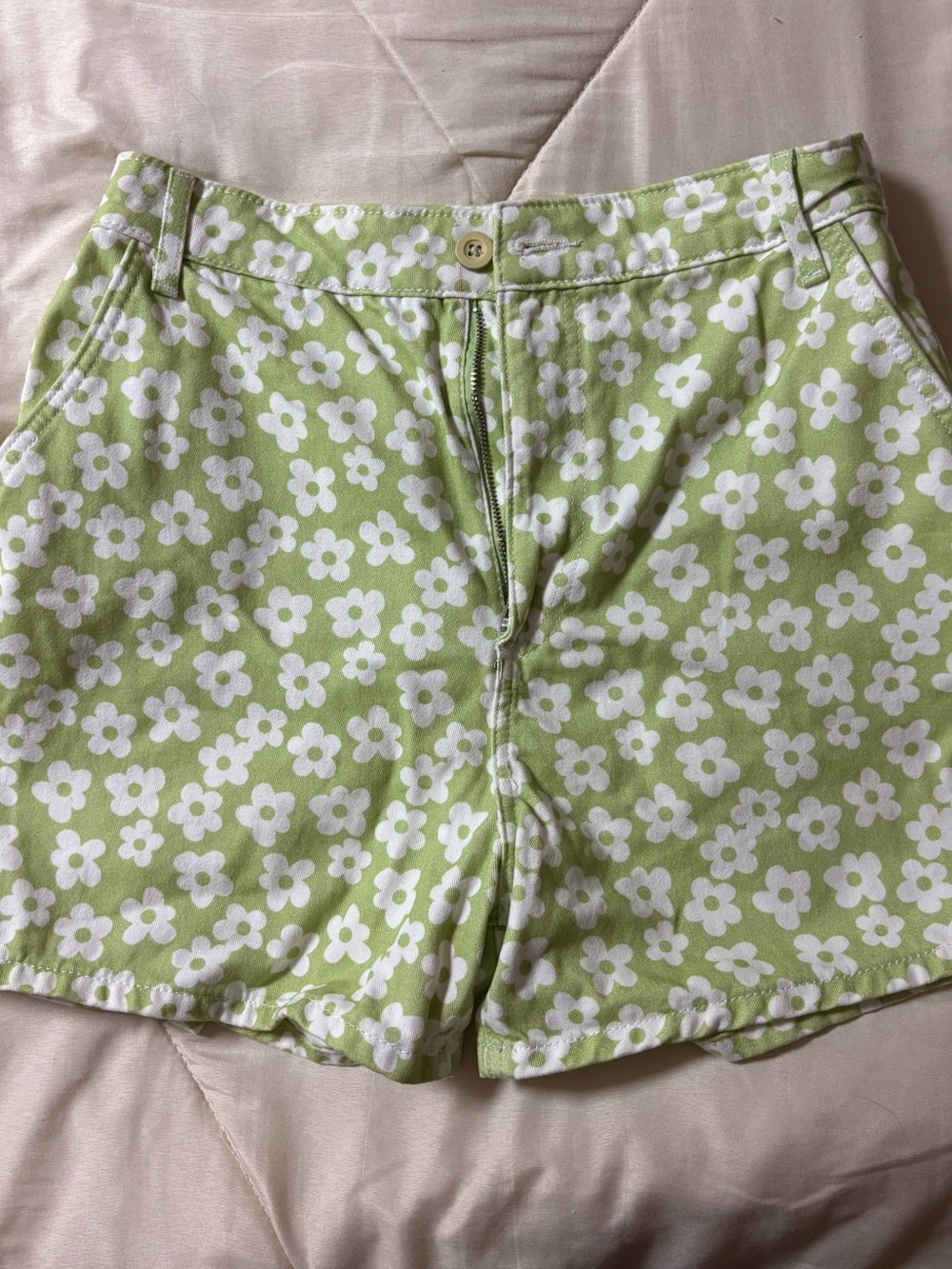 Women’s Green Floral Print Shorts